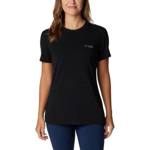 imageColumbia Womens Standard Endless Trail Running Tech TeeBlackPale Blue Montrail Graphic
