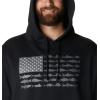 imageColumbia Mens PFG Fish Flag Ii HoodieBlackGraphite Usa