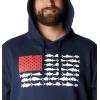 imageColumbia Mens PFG Fish Flag Ii HoodieCollegiate NavyWhite Usa
