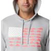 imageColumbia Mens PFG Fish Flag Ii HoodieCool GreySalmon Offshore Fish