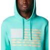 imageColumbia Mens PFG Fish Flag Ii HoodieElectric TurquoiseBright Nectar Usa