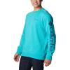 imageColumbia Mens Trek CrewBright Aqua HeatherCsc Sleeve Logo