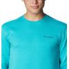 imageColumbia Mens Trek CrewBright Aqua HeatherCsc Sleeve Logo
