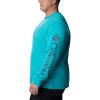 imageColumbia Mens Trek CrewBright Aqua HeatherCsc Sleeve Logo