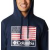 imageColumbia Mens Trek Graphic HoodieCollegiate NavyUs Flag Stamp