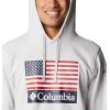 imageColumbia Mens Trek Graphic HoodieNimbus GreyUs Flag Stamp
