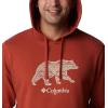 imageColumbia Mens Trek Graphic HoodieWarp Red  Bearly Checkered Peaks Graphic