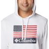 imageColumbia Mens Trek Graphic HoodieWhiteUs Flag Stamp