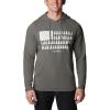 imageColumbia Mens Trek Graphic HoodieCharcoal Heather  Treeline Flag Graphic