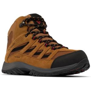 imageColumbia Mens Crestwood Mid Waterproof Hiking BootCamel BrownMountain Red