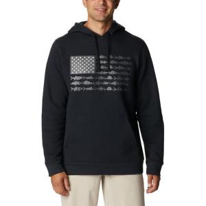 imageColumbia Mens PFG Fish Flag Ii HoodieBlackGraphite Usa