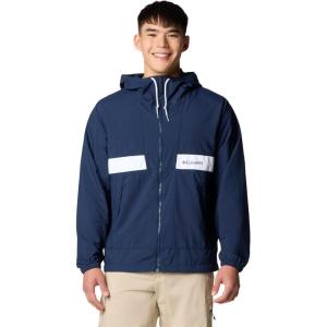 imageColumbia Mens Spire Valley Hooded WindbreakerCollegiate NavyWhite