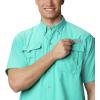 imageColumbia Mens Big and Powerful Bahama Ii UPF 30 Short Sleeve Fishing JerseyBright Aqua
