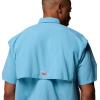 imageColumbia Mens Big and Powerful Bahama Ii UPF 30 Short Sleeve Fishing JerseyVintage Blue