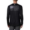 imageColumbia Mens PFG Terminal Tackle Fish Flag Long Sleeve Fishing ShirtBlackGraphite