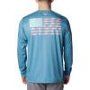 imageColumbia Mens PFG Terminal Tackle Fish Flag Long Sleeve Fishing ShirtCanyon BlueGulf Stream Inshore Slam