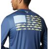 imageColumbia Mens PFG Terminal Tackle Fish Flag Long Sleeve Fishing ShirtCarbonSunlit