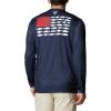 imageColumbia Mens PFG Terminal Tackle Fish Flag Long Sleeve Fishing ShirtCollegiate NavyWhite Alaska Fish