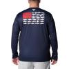 imageColumbia Mens PFG Terminal Tackle Fish Flag Long Sleeve Fishing ShirtCollegiate NavyWhite Alaska Fish