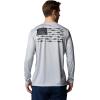imageColumbia Mens PFG Terminal Tackle Fish Flag Long Sleeve Fishing ShirtCool GreyBlack Bass Lures