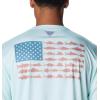 imageColumbia Mens PFG Terminal Tackle Fish Flag Long Sleeve Fishing ShirtIcy MornCanyon Blue