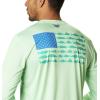 imageColumbia Mens PFG Terminal Tackle Fish Flag Long Sleeve Fishing ShirtKey WestEmerald Green