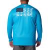 imageColumbia Mens PFG Terminal Tackle Fish Flag Long Sleeve Fishing ShirtOcean BlueColl Navy Offshore Slam