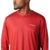imageColumbia Mens PFG Terminal Tackle Fish Flag Long Sleeve Fishing ShirtRed SparkWhite