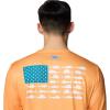 imageColumbia Mens PFG Terminal Tackle Fish Flag Long Sleeve Fishing ShirtSummer OrangeWhite Offshore Slam