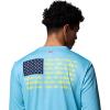 imageColumbia Mens PFG Terminal Tackle Fish Flag Long Sleeve Fishing ShirtVintage BlueCollegiate Navy