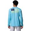 imageColumbia Mens PFG Terminal Tackle Fish Flag Long Sleeve Fishing ShirtVintage BlueCollegiate Navy