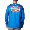 imageColumbia Mens PFG Terminal Tackle Fish Flag Long Sleeve Fishing ShirtVivid BlueFl Fish
