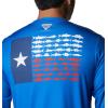 imageColumbia Mens PFG Terminal Tackle Fish Flag Long Sleeve Fishing ShirtVivid BlueTx Flag