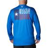 imageColumbia Mens PFG Terminal Tackle Fish Flag Long Sleeve Fishing ShirtVivid BlueTx Flag