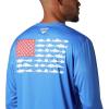 imageColumbia Mens PFG Terminal Tackle Fish Flag Long Sleeve Fishing ShirtVivid BlueWhite