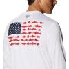 imageColumbia Mens PFG Terminal Tackle Fish Flag Long Sleeve Fishing ShirtWhiteCollegiate Navy