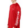 imageColumbia Mens PFG Terminal Tackle Long Sleeve ShirtRed SparkWhite Logo