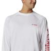 imageColumbia Mens PFG Terminal Tackle Long Sleeve ShirtWhiteRed Spark Logo