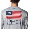 imageColumbia Mens Terminal Tackle PFG Fish Star Long SleeveCool GreyCollegiate Navy Trout