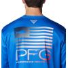 imageColumbia Mens Terminal Tackle PFG Fish Star Long SleeveVivid BlueColl Navy Marlin Gradient
