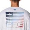 imageColumbia Mens Terminal Tackle PFG Fish Star Long SleeveWhiteColl Navy Trout Gradient