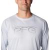 imageColumbia Mens Terminal Tackle PFG Super Fade Long SleeveCirrus Grey TechcamoBathymetric Super Fade