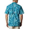 imageColumbia Sportswear Mens Trollers Best Short Sleeve ShirtAegean Blue Freshwater Roots Print