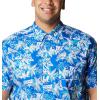 imageColumbia Sportswear Mens Trollers Best Short Sleeve ShirtBlue Macaw Festive Fishin Print