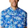 imageColumbia Sportswear Mens Trollers Best Short Sleeve ShirtBlue Macaw Festive Fishin Print