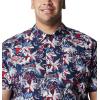 imageColumbia Sportswear Mens Trollers Best Short Sleeve ShirtCollegiate Navy Fireworks Fish Print