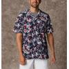 imageColumbia Sportswear Mens Trollers Best Short Sleeve ShirtCollegiate Navy Fireworks Fish Print