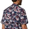 imageColumbia Sportswear Mens Trollers Best Short Sleeve ShirtCollegiate Navy Fireworks Fish Print