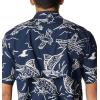 imageColumbia Sportswear Mens Trollers Best Short Sleeve ShirtCollegiate Navy Mighty Marlins Print