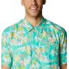 imageColumbia Sportswear Mens Trollers Best Short Sleeve ShirtElectric Turquoise Festive Fishin Print